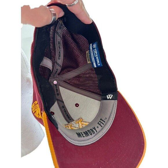 Minnesota Hat U Of M Maroon and Gold strap back Cap by Top of the world Gopher - Picture 5 of 6